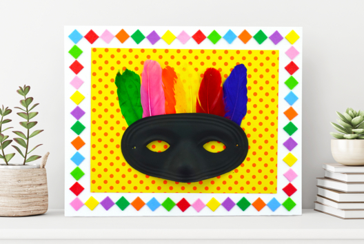 Bricolage Tableau Carnaval Masque Enfant - Activités manuelles Carnaval, Mardi gras - 10doigts.fr