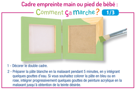 Cadre empreinte main ou pied de bébé - Activités manuelles modelage - 10doigts.fr - 2