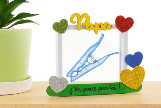 cadre papa j'en pince pour toi - Activités manuelles fête des pères - 10doigts.fr