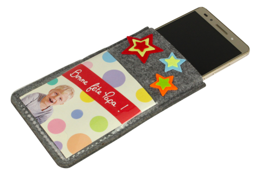 étui pochette smartphone fête des pères - Activités manuelles fête des pères - 10doigts.fr