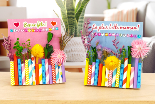 fleurs séchées cadeau fête des mères enfants - Activités manuelles fête des mères - 10doigts.fr - 2