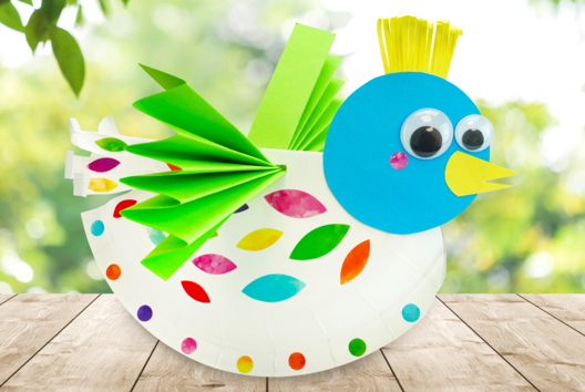 oiseau assiette en carton papier activité enfant - Activités manuelles animaux - 10doigts.fr - 2