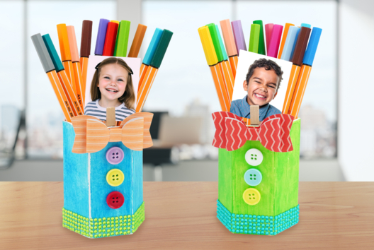 pot crayons chemise photo cadeau fête des pères - Activités manuelles fête des pères - 10doigts.fr