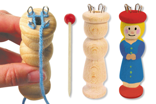 Tricotin manuel + aiguille en métal - Activités manuelles mercerie et tricot - 10doigts.fr