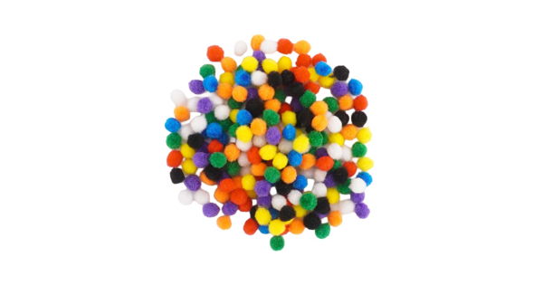 Lot De 200 Mini Pompons Ronds En Peluche Avec Paillettes Argentées De 10 Mm - Blanc - Pour Couture, Loisirs Créatifs