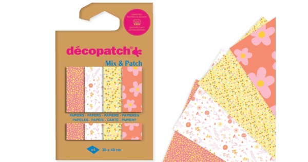 Decopatch Décopatch TD894C - Pochette 4 Feuilles Foil Assorties - Dorure à Chaud - Customisation Et Loisirs Créatifs - 30x40cm - ColourTherap