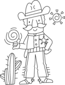 Coloriages cowboy et indien - Coloriages - 10doigts.fr