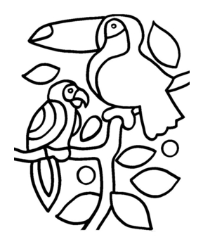 Toucan et perroquet 01 - 10doigts.fr