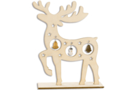 Renne en bois et miniatures en suspension - Objets en bois Noël - 10doigts.fr