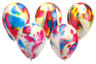 Ballons ronds, couleurs marbrées - Set de 100 - Ballons, guirlandes, serpentins - 10doigts.fr