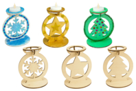 bougeoir étoile en bois - Photophores Noël - 10doigts.fr