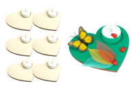 bougeoirs coeurs plats - Bougeoirs en bois - 10doigts.fr