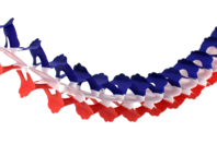 Guirlande papier bleu blanc rouge - Ballons, guirlandes, serpentins - 10doigts.fr