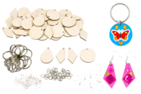 kit bijoux en bois - Porte-clés - 10doigts.fr