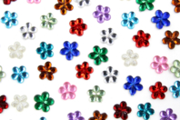 mini strass fleurs multicolores - Strass autocollants - 10doigts.fr