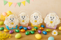 PANIER MOUTON EN PAPIER - Paniers de Pâques - 10doigts.fr