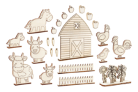 scène en bois la ferme animaux - Jeux et Jouets en bois - 10doigts.fr