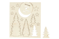 Scenette forêt en bois à monter - 12 éléments - Déco en bois brut - 10doigts.fr