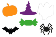 Set de 60 gabarits Halloween en carte forte couleurs assorties - Supports d'Halloween à décorer - 10doigts.fr