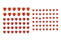 strass adhésifs coeurs rouge - Strass autocollants - 10doigts.fr
