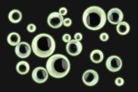 yeux phosphorescents adhésifs - Yeux mobiles - 10doigts.fr