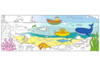 Fresque géante à colorier : La mer - Supports de Coloriages - 10doigts.fr