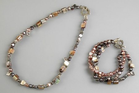 Bracelet et collier coordonnés - Perles, bracelets, colliers - 10doigts.fr