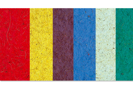 Set de 6 feuilles de papier coco 23 x 33 cm, 6 couleurs assorties - 10doigts.fr