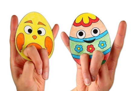 Marionnettes à doigts - Pâques - Activités manuelles DIY Pâques – 10doigts.fr