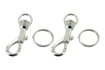 2 porte-clés mousquetons argentés - Porte-clés – 10doigts.fr