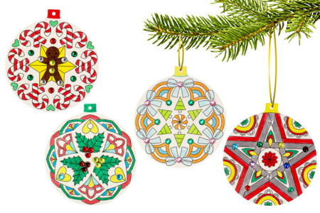 Boules de Noël Mandala à colorier - Kits créatifs de Noël pour les enfants – 10doigts.fr