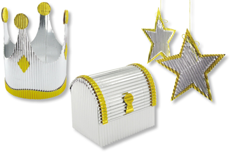 Créa en carton ondulé métallisé - Carton ondulé – 10doigts.fr