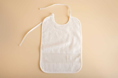 Bavoir éponge blanc - Coton, lin - Textiles – 10doigts.fr