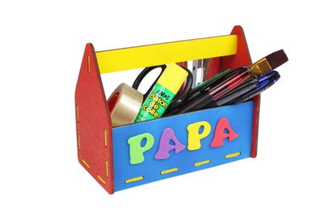 Boîte à outils vide-poche en bois à monter - Boîtes en bois – 10doigts.fr