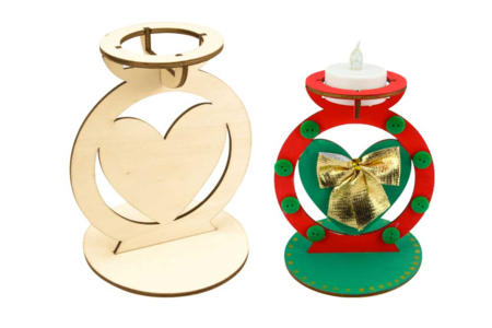 bougeoir coeur noel - Bougeoirs en bois – 10doigts.fr