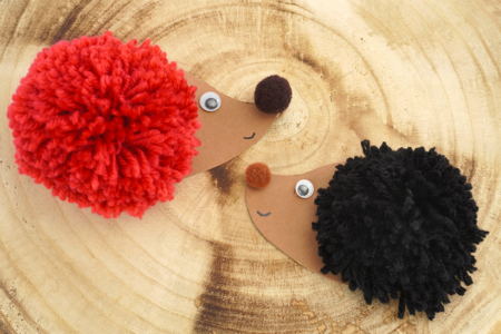 bricolage herisson pompon enfant - Activités manuelles animaux – 10doigts.fr