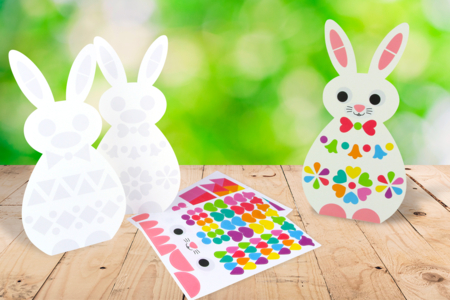 carte gommettes lapin de paques - Kits créatifs Pâques – 10doigts.fr