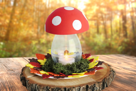 champignon photophore automne enfant - Activités manuelles Automne – 10doigts.fr