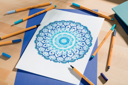 coloriage mandala stabilo - Feutres pointes fines – 10doigts.fr