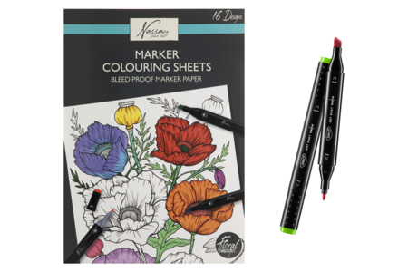 coloriages fleurs pour marqueurs alcool - Formes et dessins à colorier – 10doigts.fr