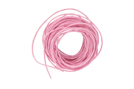cordons cirés rose - Fil coton, échevette – 10doigts.fr