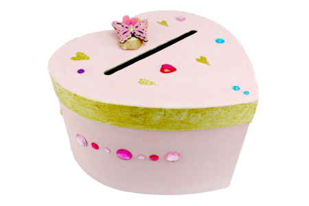 Création tirelire coeur - Boîtes en carton – 10doigts.fr
