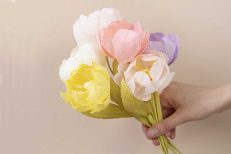 fleurs pastel crépon - Fleurs en crépon – 10doigts.fr