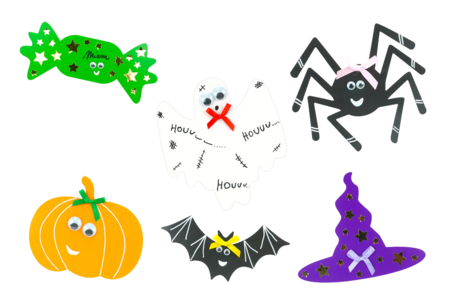 gabarits halloween en papier - Supports d'Halloween à décorer – 10doigts.fr