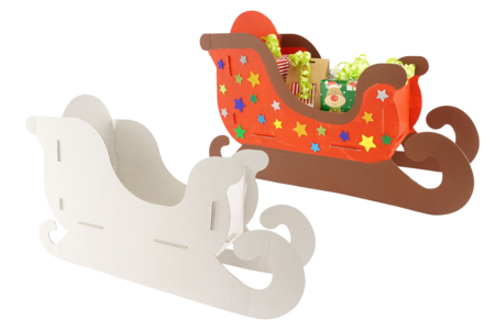 Grand Traîneau de Noël en Carton Blanc - Supports de Noël – 10doigts.fr