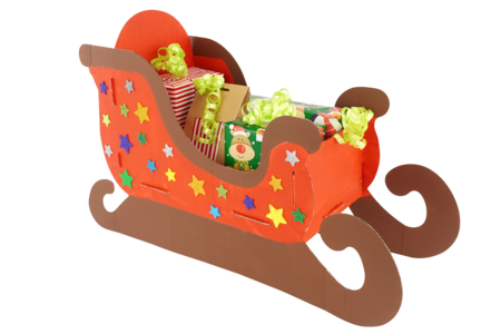 grand traîneau en carton blanc noel - Supports de Noël – 10doigts.fr