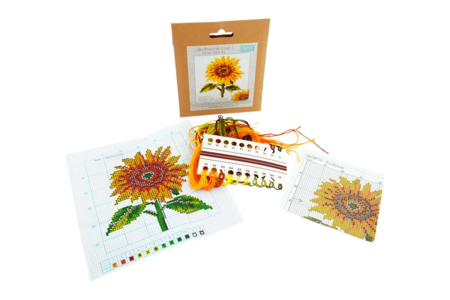 Kit BRODERIE points de croix : Tournesol - Kits Mercerie – 10doigts.fr