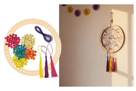 kit dreamcatcher kids - Suspensions décoratives en bois – 10doigts.fr