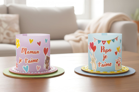 Kit photophores fête des parents - 1 kit (4 pcs) - Kits fête des parents – 10doigts.fr