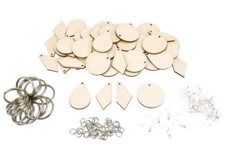 kits porte-clé collier boucles en bois - Porte-clés – 10doigts.fr